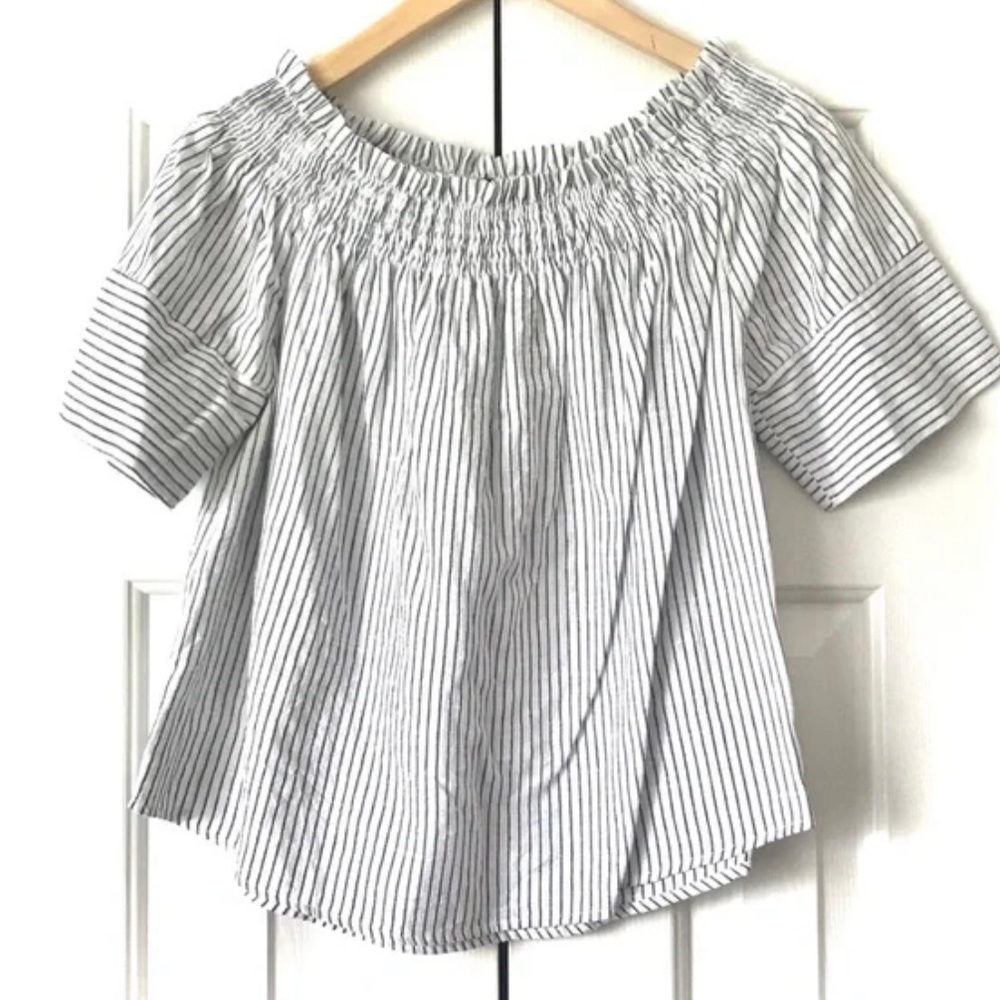 COPY - Ethereal Stripped Off the Shoulder Cotton Top